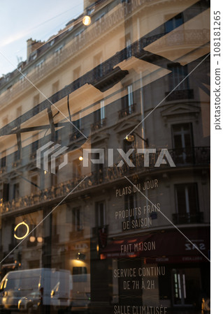 Paris streetscape snapshot Reflective streetscape Paris streetscape snapshot Reflective streetscape 108181265