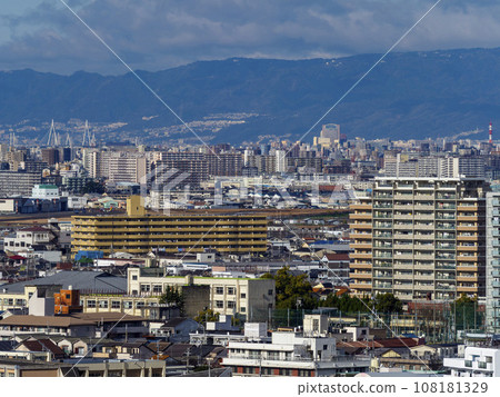 View of Osaka city from hill View of Osaka city from hill 108181329