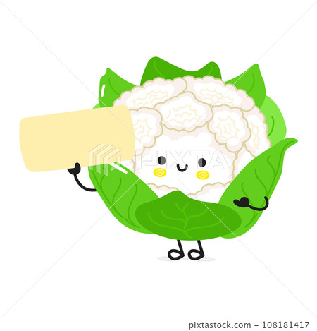 Cute funny Cauliflower poster character. Vector hand drawn cartoon kawaii character illustration. Isolated white background. Cauliflower poster Cute funny Cauliflower poster character. Vector hand drawn cartoon kawaii character illustration. Isolated white background. Cauliflower poster 108181417