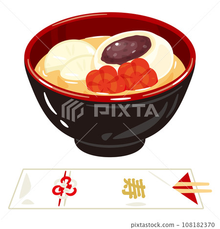 Anmochi white miso zoni in a bowl Anmochi white miso zoni in a bowl 108182370