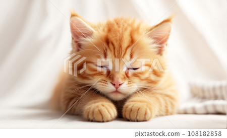 Cute ginger cat sleeping Cute ginger cat sleeping 108182858