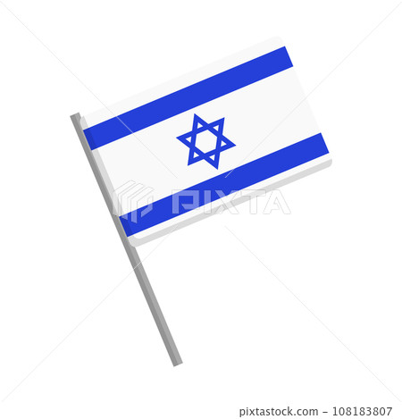 Israeli flag and pole Israeli flag and pole 108183807