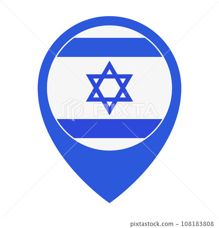 Israel flag map pin icon. vector. 108183808