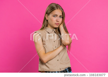 Young sad woman loses becoming surprised by lottery results, bad fortune, loss, unlucky fortune news Young sad woman loses becoming surprised by lottery results, bad fortune, loss, unlucky fortune news 108183877