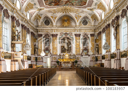 Interior of the Buergersaalkirche, Citizen's Hall Church at Munich, Germany 108183937