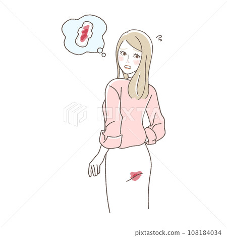 一名婦女因月經而屁股髒的插圖 108184034
