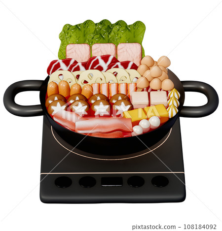 Shabu-shabu 3d illustration set Shabu-shabu 3d illustration set 108184092
