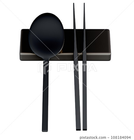 Shabu-shabu 3d illustration Crock , Spoon and chopstick Shabu-shabu 3d illustration Crock , Spoon and chopstick 108184094