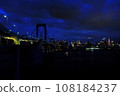 Odaiba, Tokyo dyed in blue 108184237