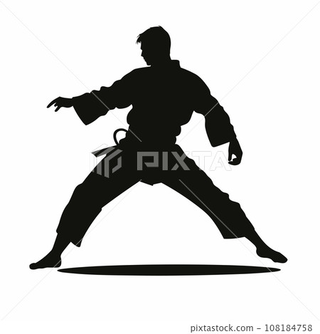 Martial art black icon on white background. Martial art silhouette Martial art black icon on white background. Martial art silhouette 108184758