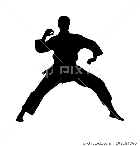 Martial art black icon on white background. Martial art silhouette 108184760