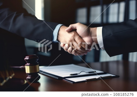 Hands close-up. Make a deal with justice. 108185276