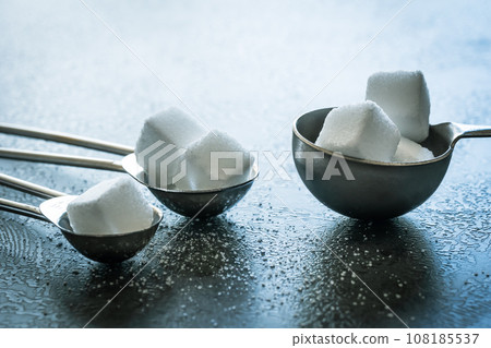 方糖與量匙糖照片素材 108185537