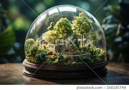 Earth Planet in glass greenhouse Earth Planet in glass greenhouse 108185749