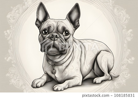 the Dog pencil drawing, illustration of dog 108185831
