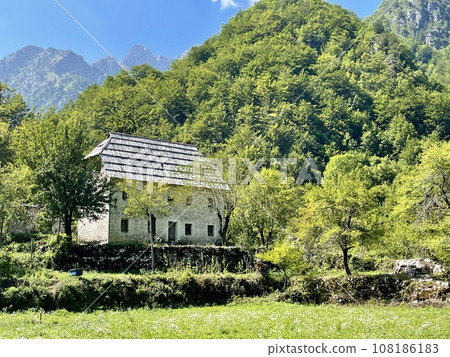 Beautiful old house in Theth Albania on the road to Blue Eye.  108186183
