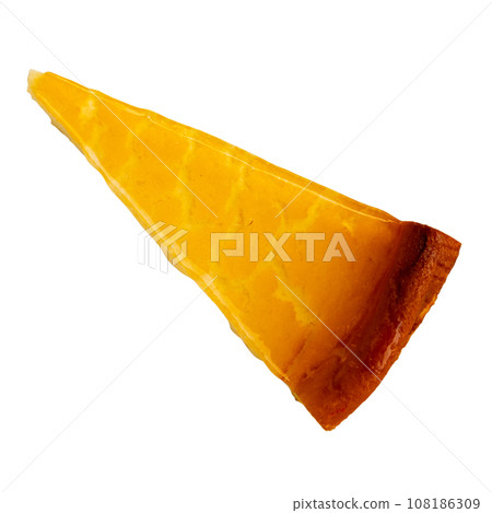 Well-known dessert, delicate cheesecake decorated with imitation leopard spots 108186309