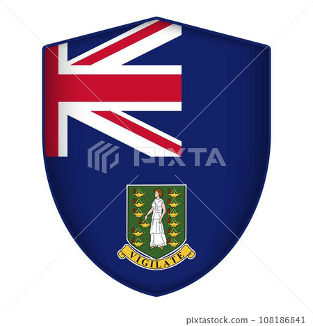British Virgin Islands flag in shield shape. Vector illustration. 108186841