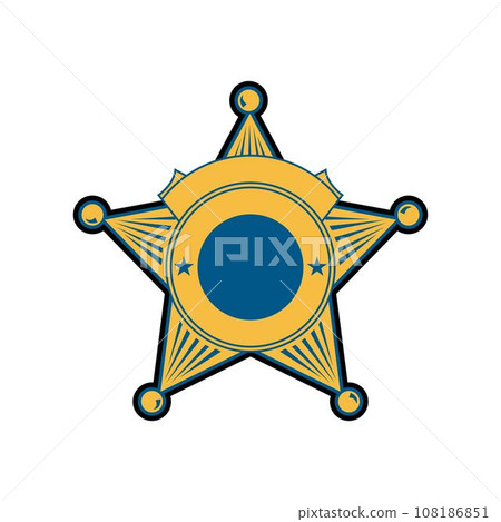 Vector illustration of Security Police badge sheriff badge 108186851