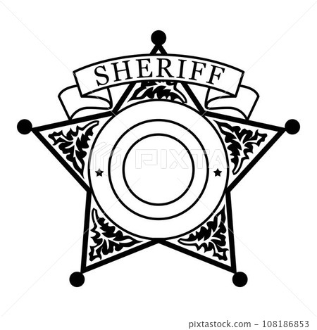 Vector illustration of Security Police badge sheriff badge 108186853