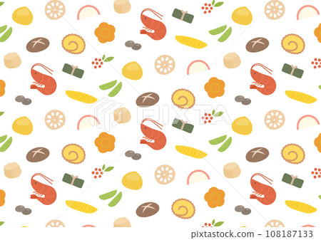 New Year food pattern wallpaper 108187133