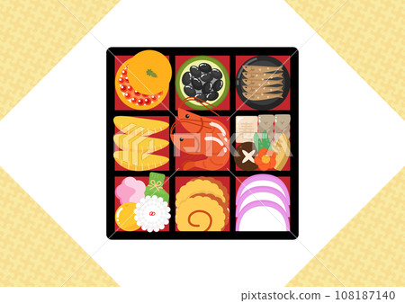 盒子裡的年菜插畫 108187140