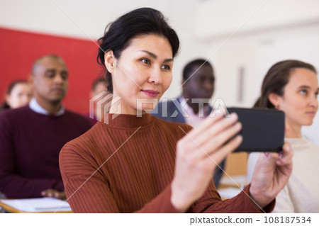 Students in advanced training courses in auditorium 108187534