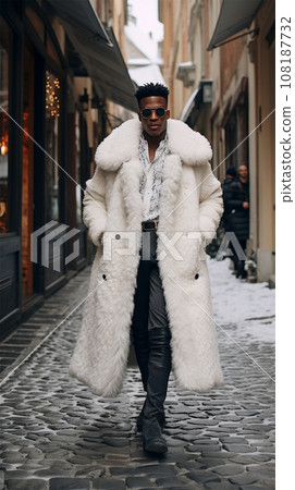 Street style clothing - fashionable person after fashion show on the street 108187732