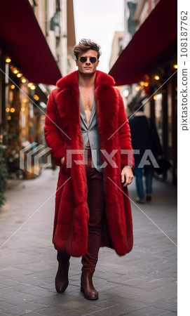 Street style clothing - fashionable person after fashion show on the street 108187762