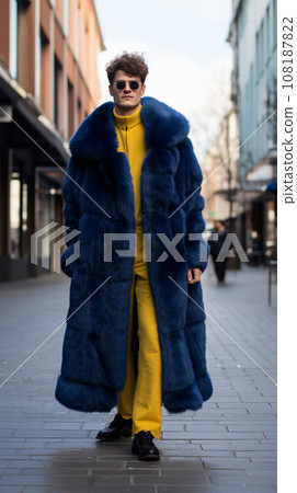 Street style clothing - fashionable person after fashion show on the street 108187822
