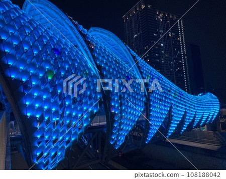 馬來西亞夜間景觀燈點Saroma Link Bridge 108188042