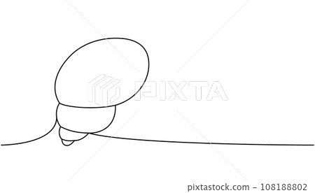 Sea shell one line continuous drawing. Tropical underwater shell continuous one line illustration. Vector minimalist linear illustration. Sea shell one line continuous drawing. Tropical underwater shell continuous one line illustration. Vector minimalist linear illustration. 108188802