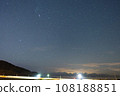 Orionid meteor shower photographed at the seaside (maximum day in October) 108188851