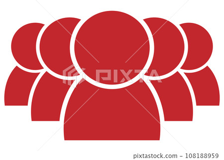 Simple person icon for multiple people red Simple person icon for multiple people red 108188959