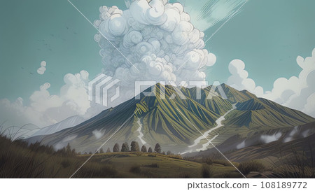 Midoriyama and clouds 108189772