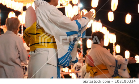 people in bon dance 108190334