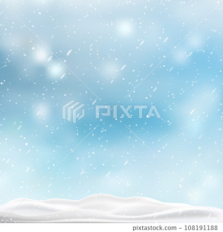 Christmas, Snowy background with falling snow, snowflakes, snowdrift for winter and new year holidays. Vector Christmas, Snowy background with falling snow, snowflakes, snowdrift for winter and new year holidays. Vector 108191188