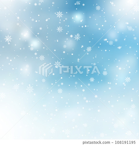 Christmas, Snowy background with falling snow, snowflakes, snowdrift for winter and new year holidays. Vector 108191195