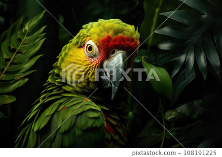 Green parrot in the jungle Green parrot in the jungle 108191225