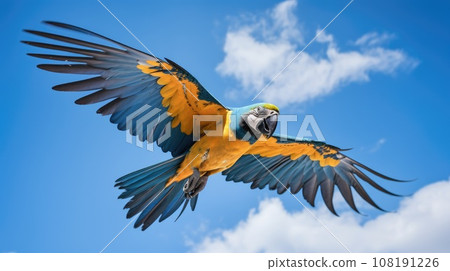 Beautifu macaw flying, Ara arakanga 108191226