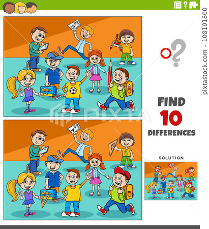 differences activity with cartoon school pupils characters differences activity with cartoon school pupils characters 108191800