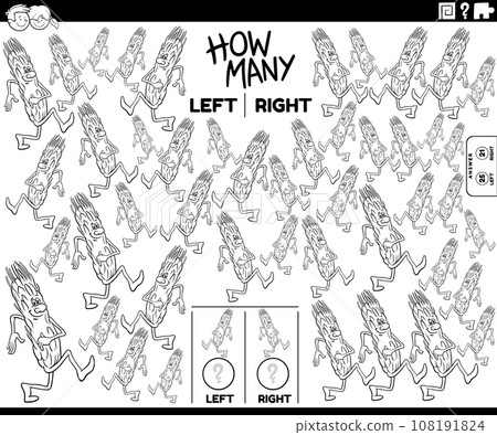 counting left and right pictures of cartoon ear of grain coloring page 108191824