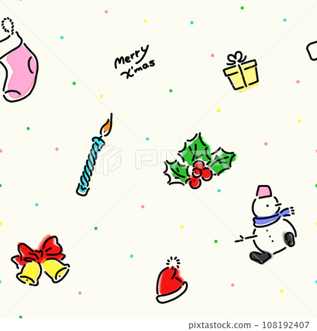 Pop and colorful illustration pattern for Christmas Pop and colorful illustration pattern for Christmas 108192407
