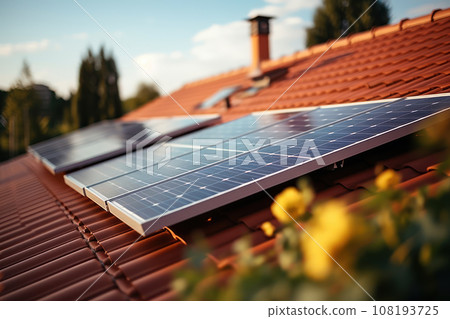 Solar panels on the roof of the house 108193725