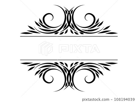 Vintage horizontal frame. Ornamental label frame. Graphic vector element for design of catalogs and brochures of cafes, boutiques. Vintage horizontal frame. Ornamental label frame. Graphic vector element for design of catalogs and brochures of cafes, boutiques. 108194039