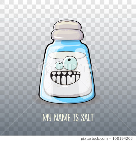 Glass Salt Shaker. Cartoon Cooking Spice Graphic by