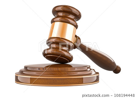 Wooden Gavel, 3D rendering 108194448