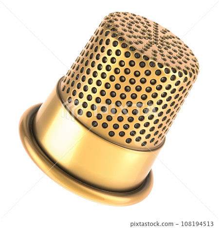 Golden Thimble, copper thimble. 3D rendering 108194513