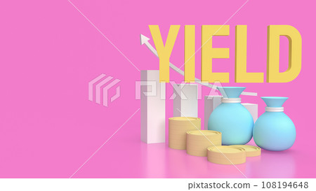The yield and money bag for Business concept 3d rendering The yield and money bag for Business concept 3d rendering 108194648