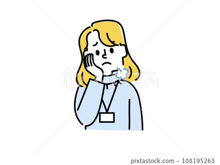 商人嘆息的插圖（女） 108195263